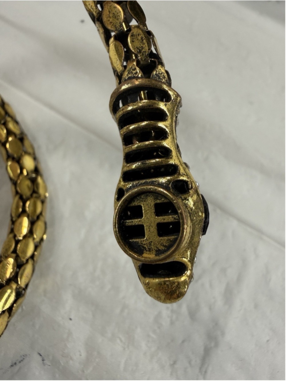 Whiting Davis gold mesh snakeskin wrap coil BRACELET CHOKER NECKLACE - Picture 6 of 8